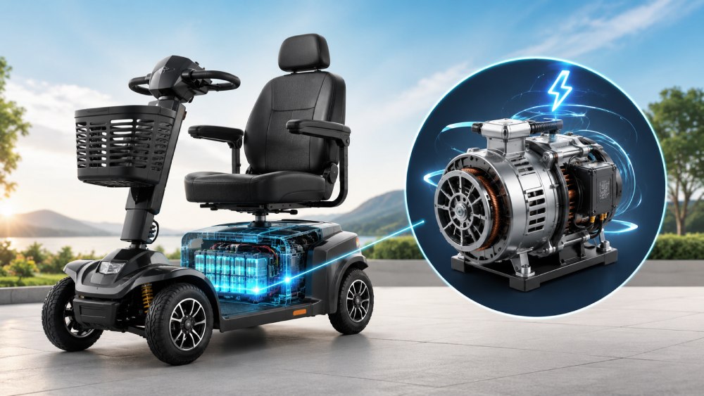 scooter with battery generator